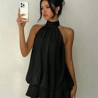 Adjoa Chiffon Halter Mini Dress