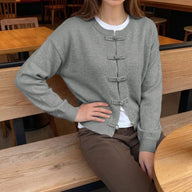 Classic Frog Knots Knitted Cardigan