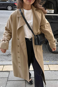 Classic Long Double Breasted Trench Coat