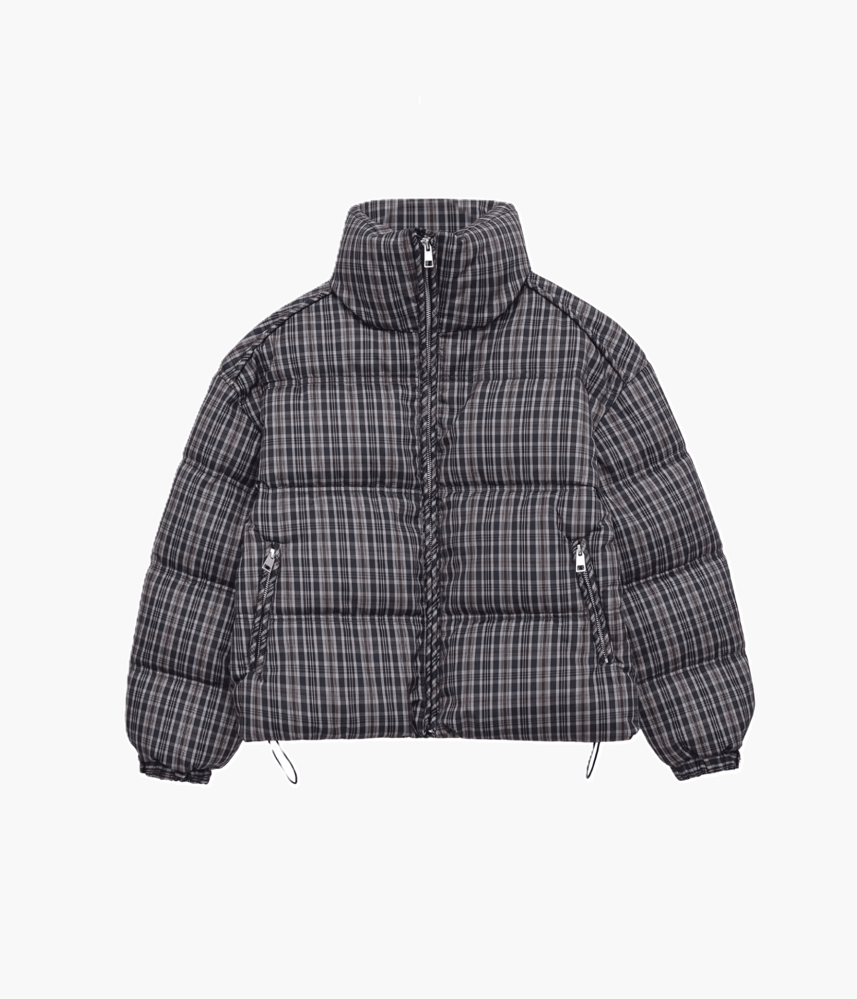 OLANE Classic Plaid High Neck Puffer Jacket XSJacket