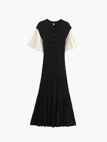 OLANE Classic Ribbed Knitted Midi Dress BlackSWomen's Dresses
