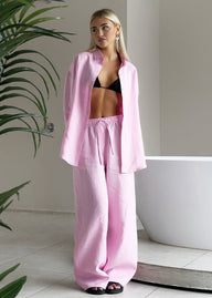 Laura Cotton Lounge Set with Button-Up Shirt