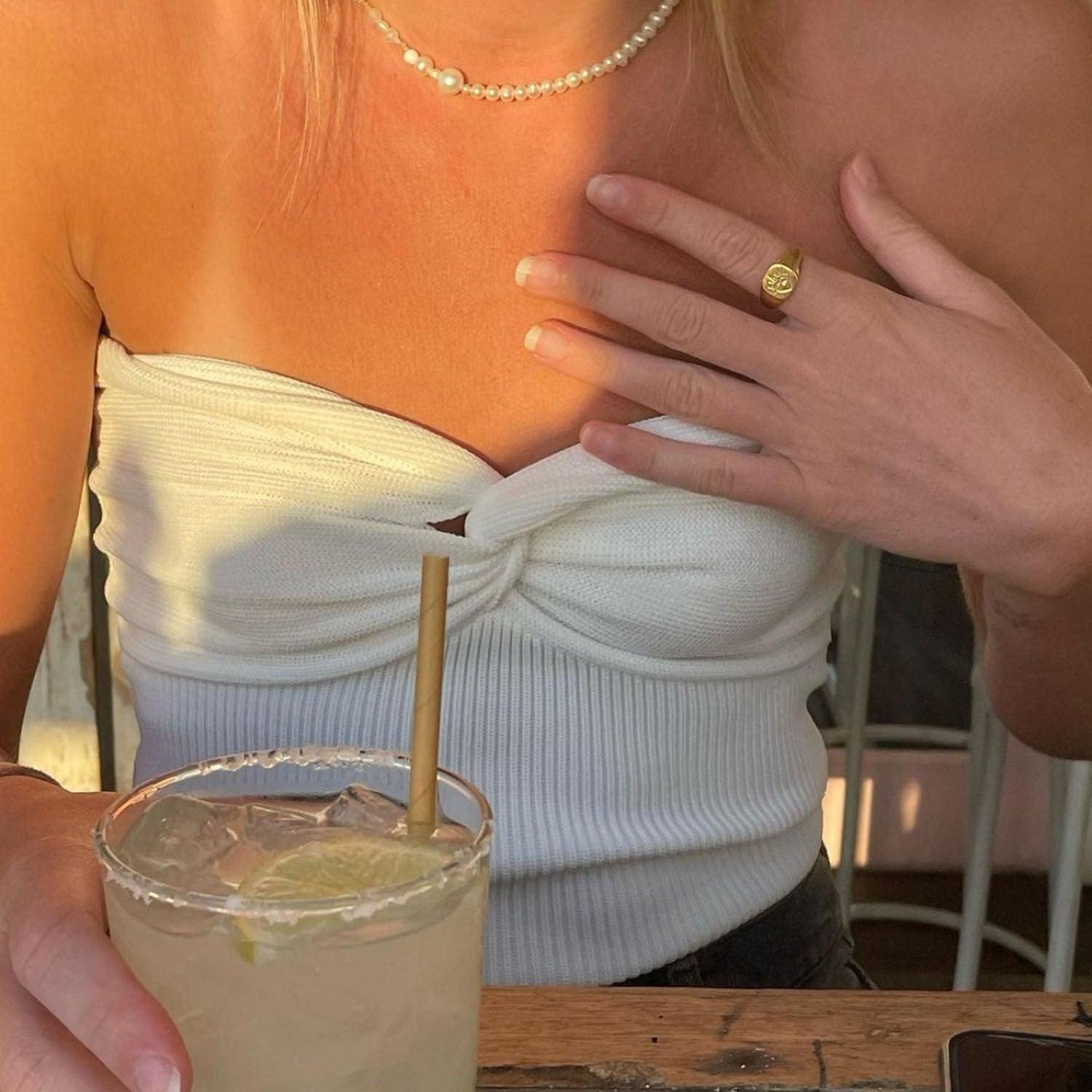 OLANE Cropped Strapless Off-Shoulder Top WhiteXSWomen’s Tops