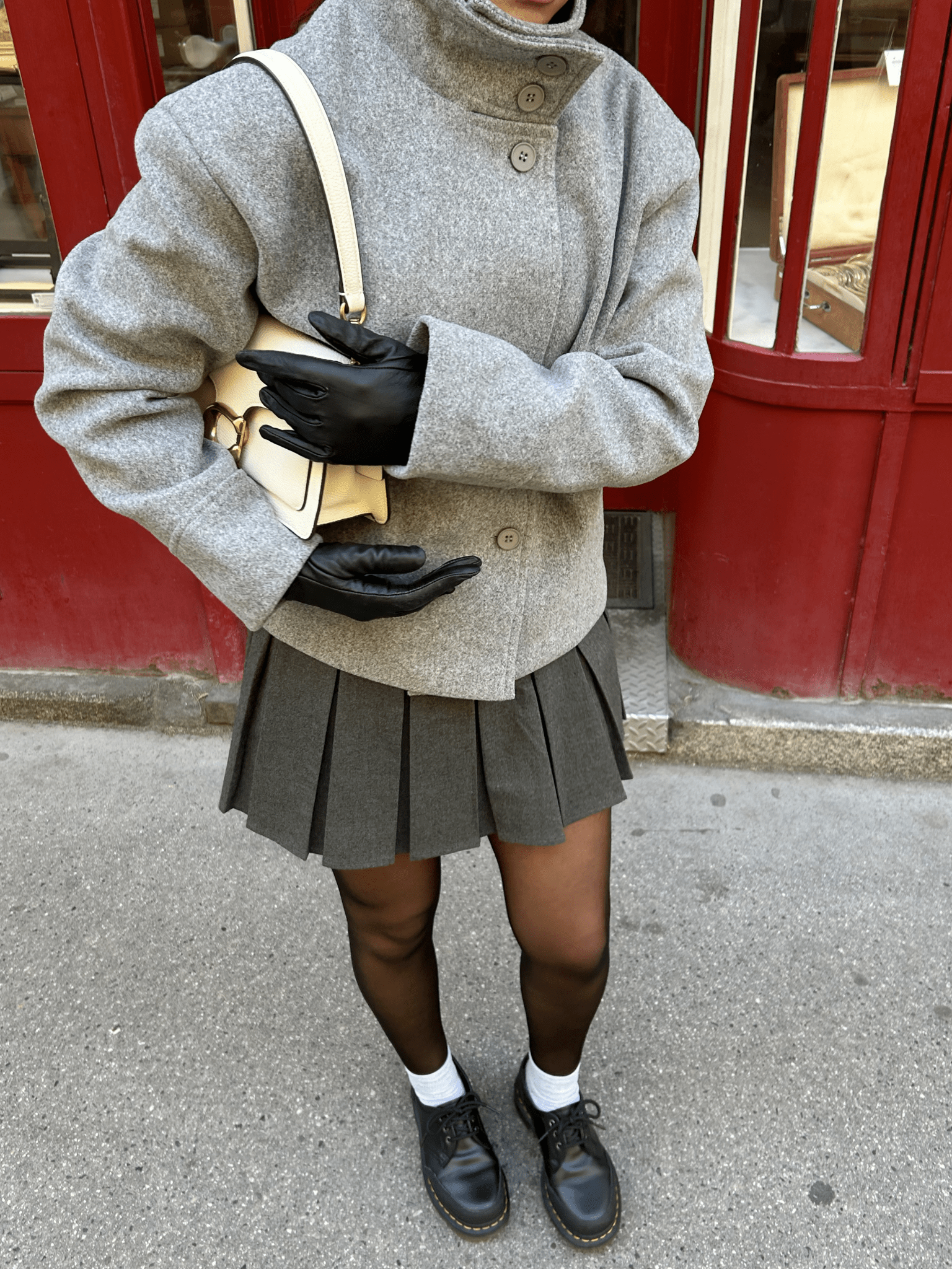 OLANE Elegant Jacket with Stand Collar GreySWomen's Coats & Jackets