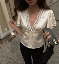 Nicole Lace Silk Blouse