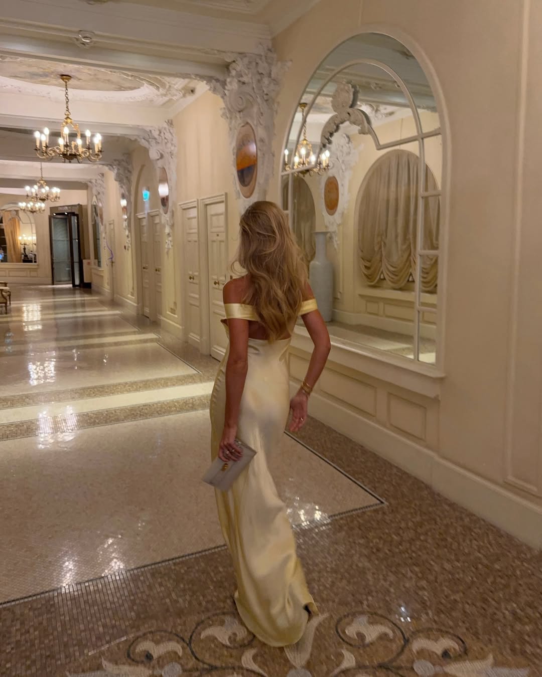 OLANE Elegant Off - Shoulder Satin Maxi Dress SWomen’s Dresses