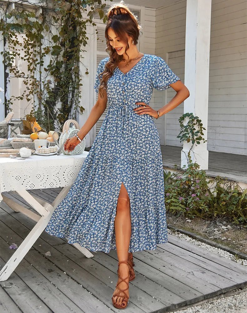 OLANE Ella Vintage Floral Maxi Dress BlackSWomen's Dresses
