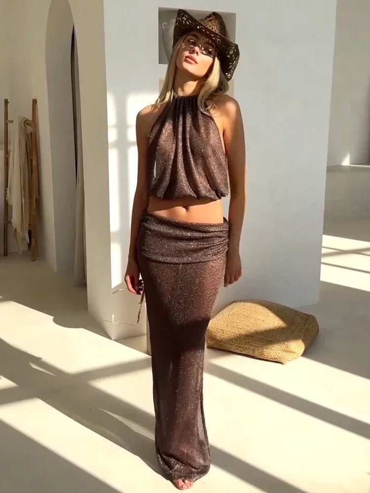 OLANE Emma Knit Two-Piece Set BrownSWomen's Sets