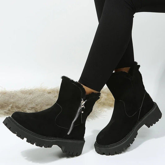 OLANE Faux Suede Boots Black36Women's Shoes
