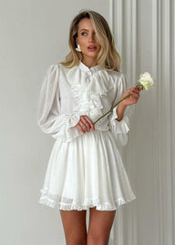 Joanna Flared Ruffled Mini Dress