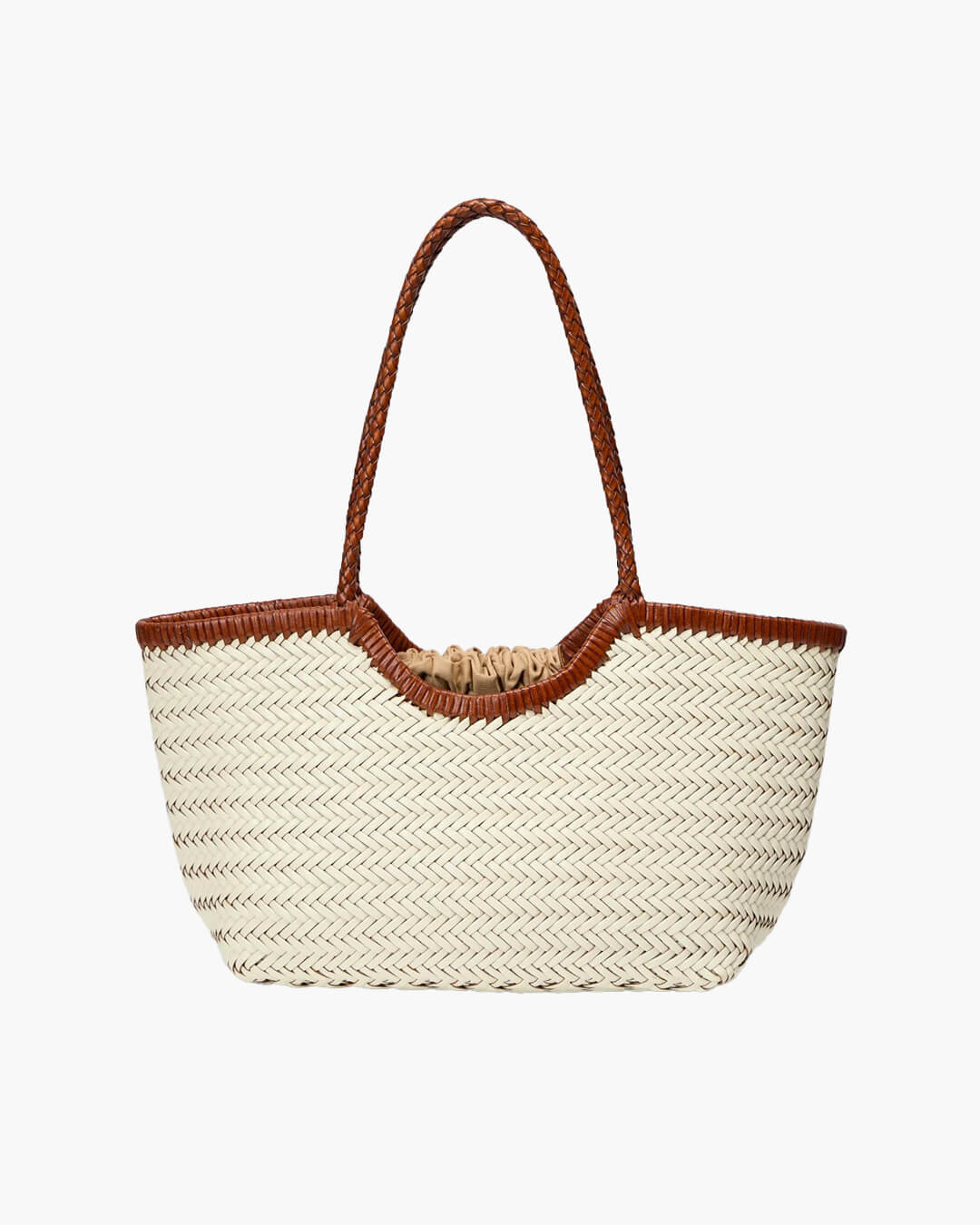 OLANE Handwoven Leather Tote Bag IvoryLWomen's Bags