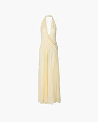 Lara High Splits Halter Deep Neck Maxi Dress