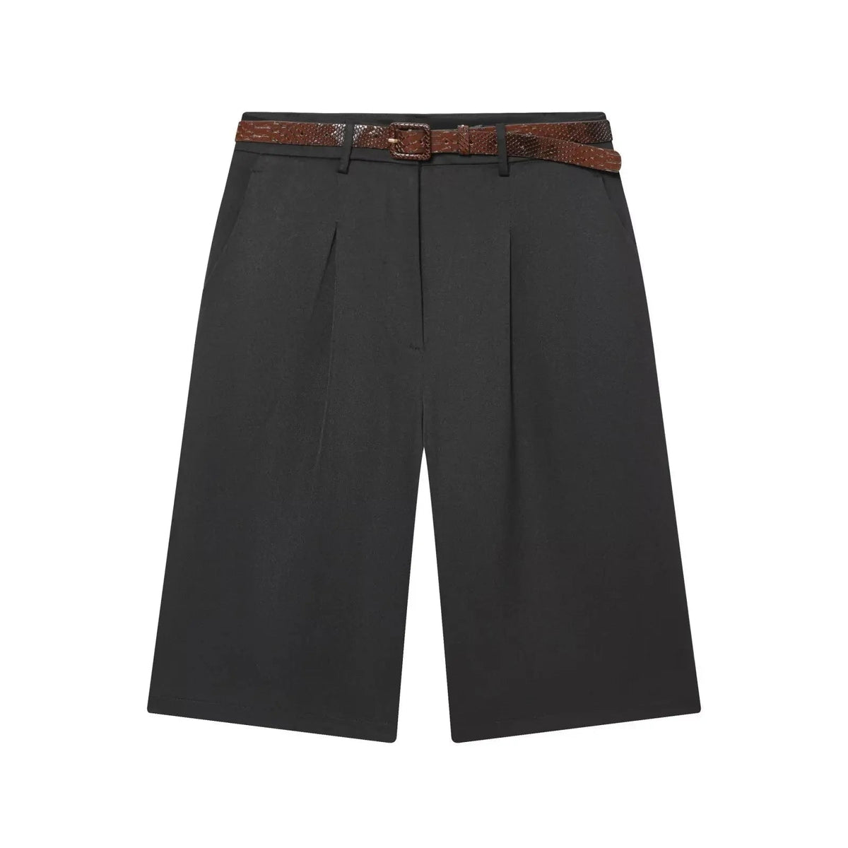 OLANE High Waist Belted Bermuda Shorts BrownXSWomen's Bottoms