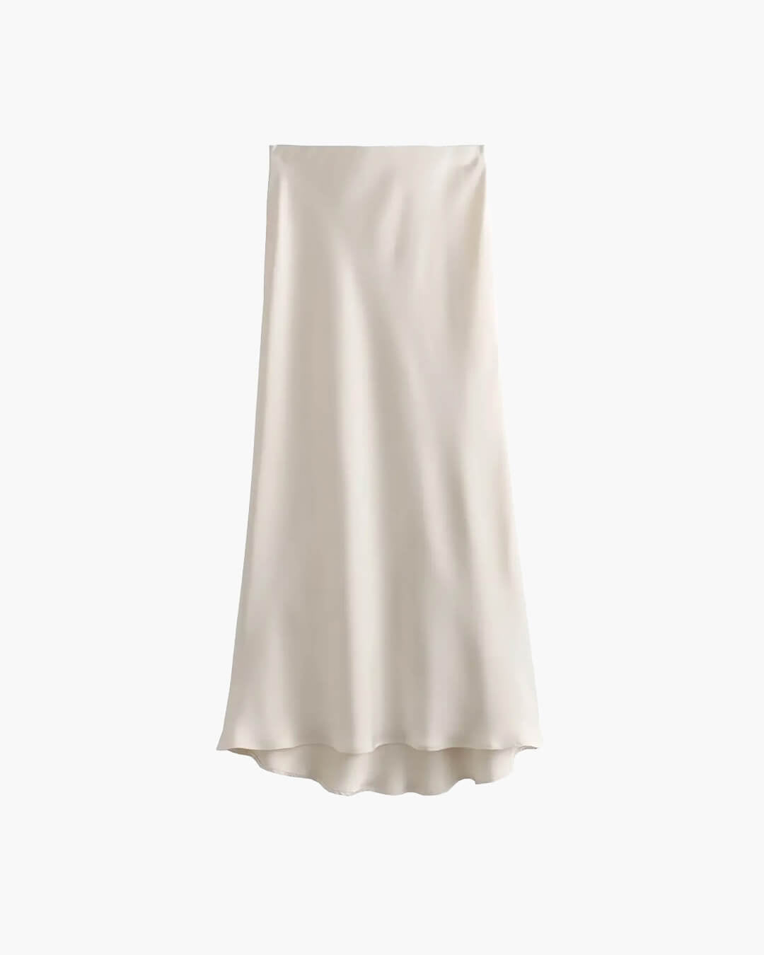 OLANE High Waist Satin Midi Skirt BeigeXSWomen's Bottoms