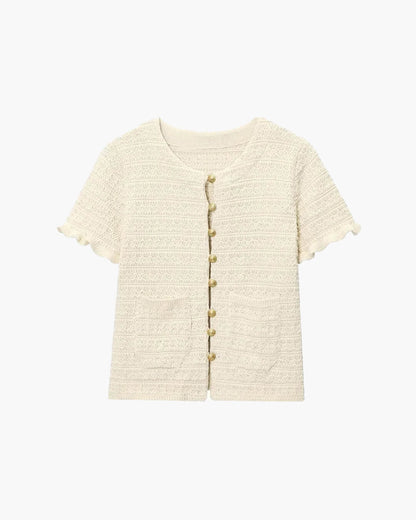 OLANE Julie Knitted Tank Pleated Skirt Set Beige TopSWomen's Sets