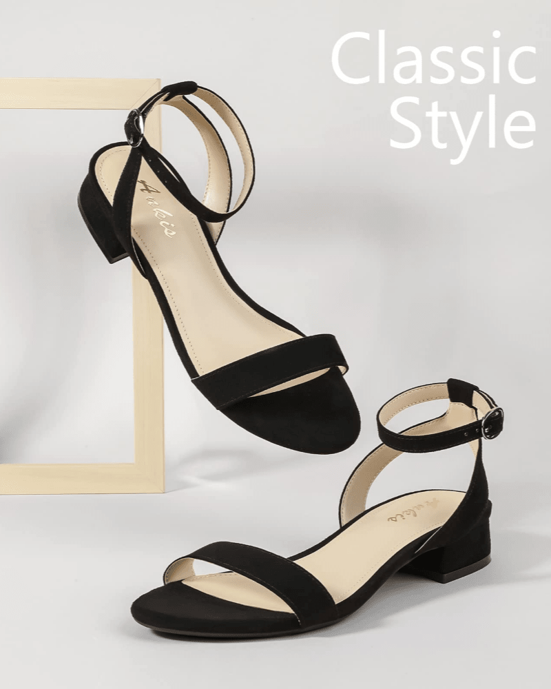 OLANE Kaya Block Heel Ankle Strap Sandal Beige35/5Shoes
