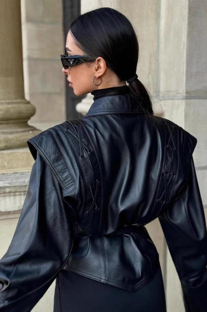 OLANE Kaye Leather Jacket BlackLJackets