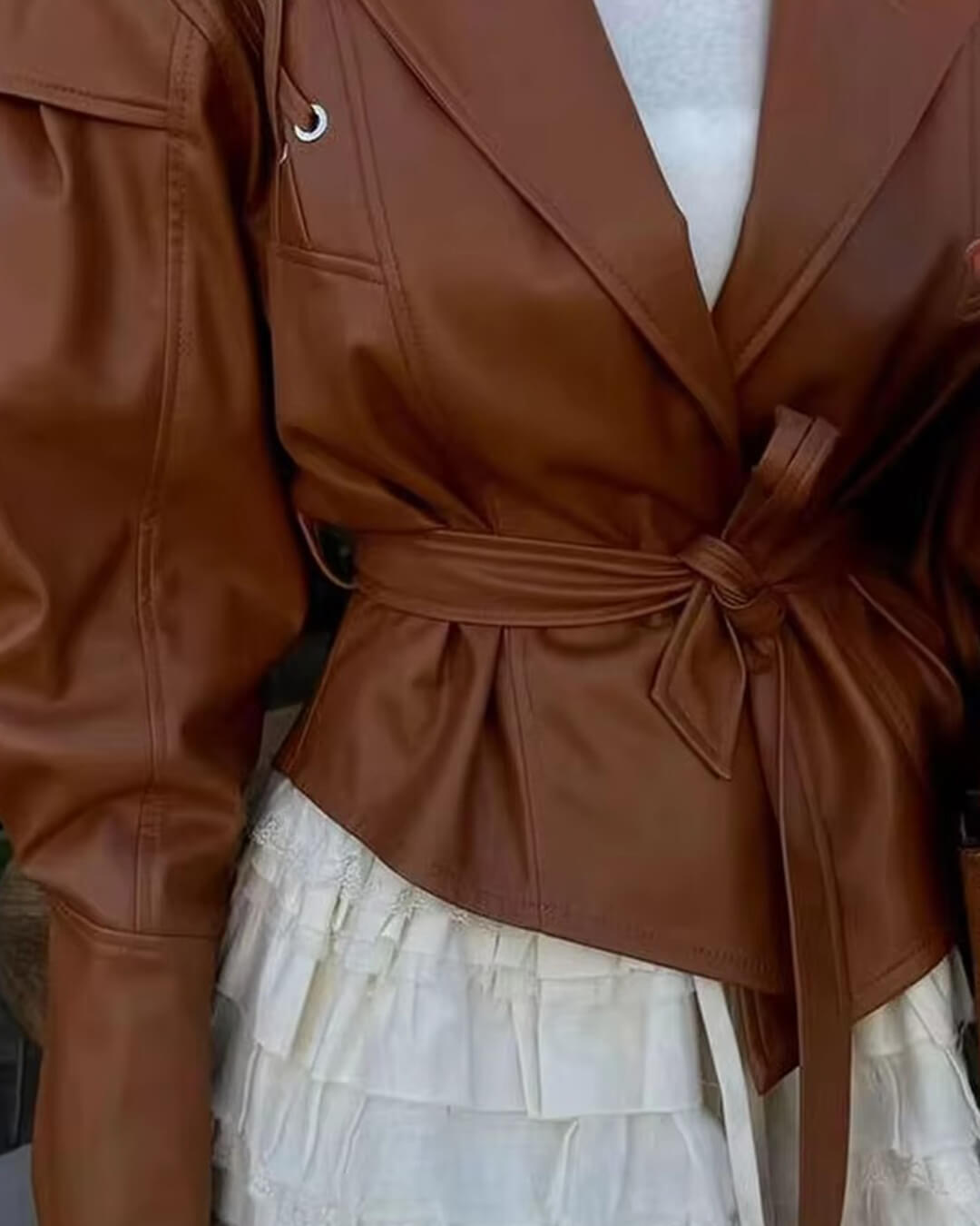 OLANE Kaye Leather Jacket CamelMJackets