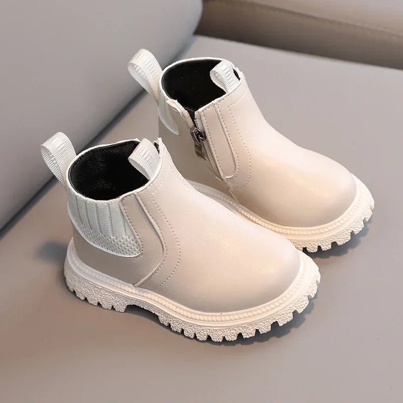 OLANE Kids Winter Leather Boots Black21Kids' Shoes