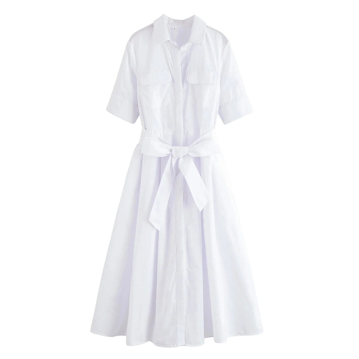 OLANE Kirra Belted Shirt Midi Dress Pink StripesXSWomen's Dresses