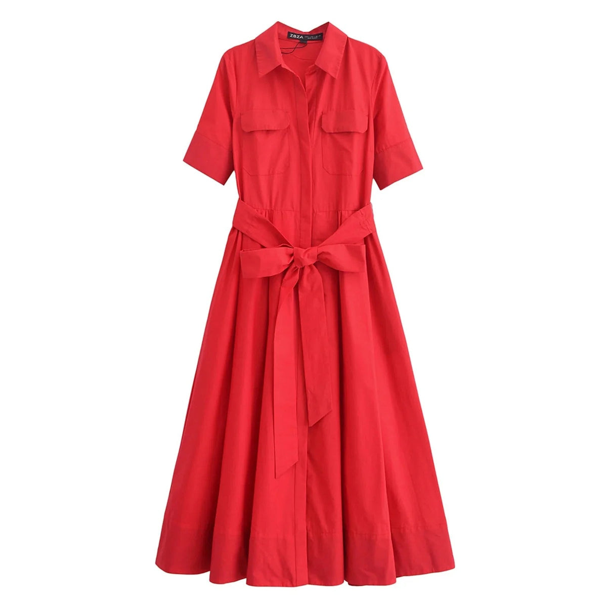 OLANE Kirra Belted Shirt Midi Dress Pink StripesXSWomen's Dresses