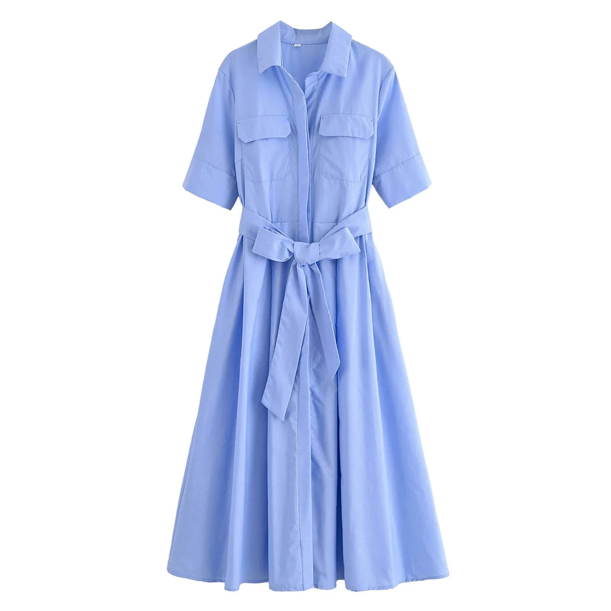 OLANE Kirra Belted Shirt Midi Dress Pink StripesXSWomen's Dresses