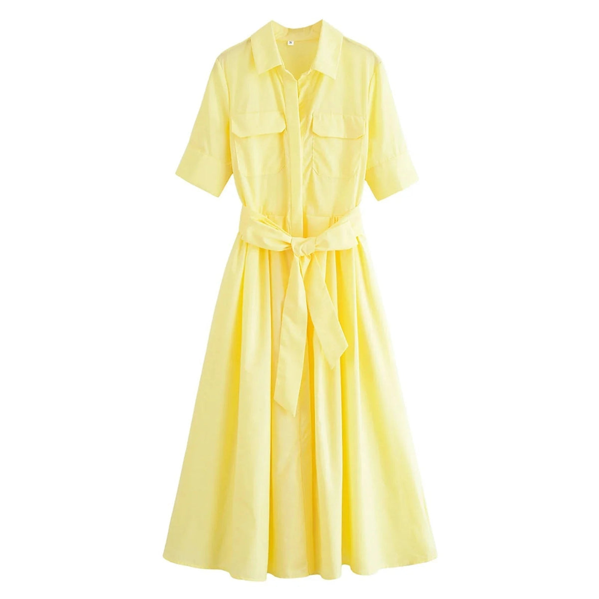 OLANE Kirra Belted Shirt Midi Dress Pink StripesXSWomen's Dresses