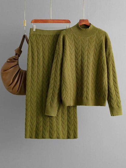OLANE Knitted Loungewear Skirt Set CremeOne SizeWomen's Sets