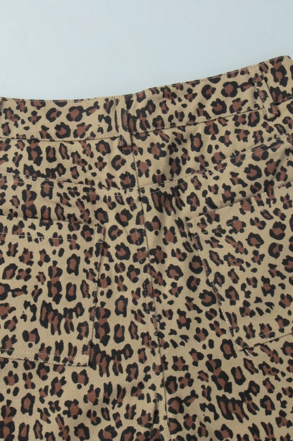 OLANE Leopard Knee-Length Low Waist Shorts LWomen's Bottoms
