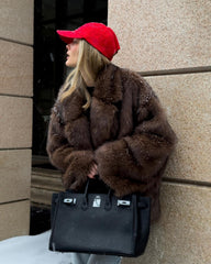 Long Plush Faux Fur Coat