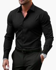 Afsa Long Sleeve Formal Button-Down Polo Shirt