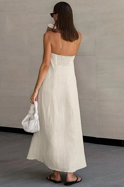 OLANE Loose Fit Strapless Backless Maxi Dress KhakiMWomen’s Dresses