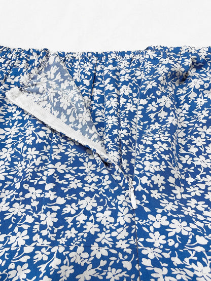 OLANE Mea Puff Sleeve Floral Dress GreenSDresses