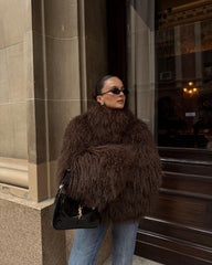 Mongolian Fuzzy Faux Fur Coat