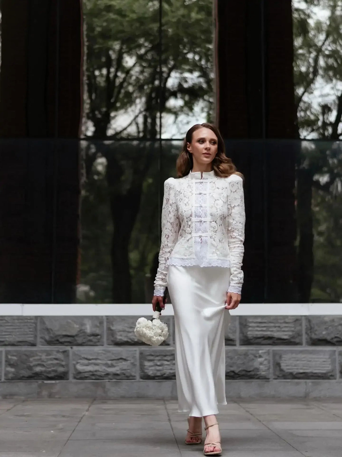 OLANE Nikki Puff Sleeve Lace Blouse BlackMWomen’s Tops