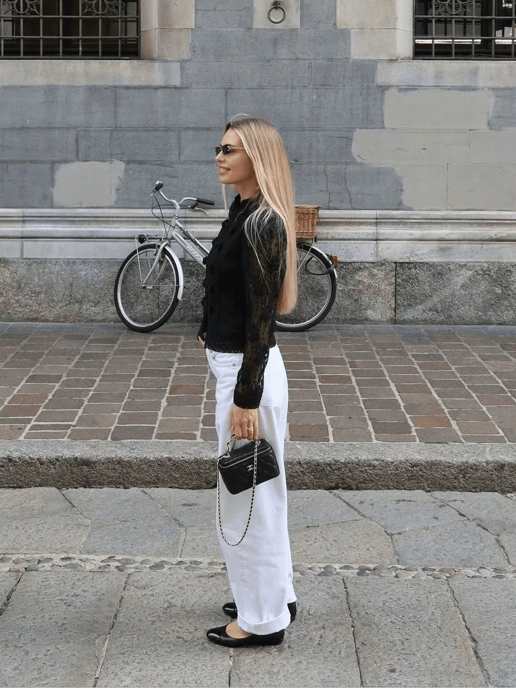 OLANE Nikki Puff Sleeve Lace Blouse BlackMWomen’s Tops