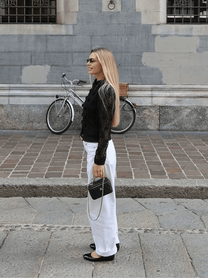 OLANE Nikki Puff Sleeve Lace Blouse BlackMWomen’s Tops