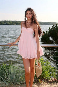 Agathe Off Shoulder Chiffon Mini Dress
