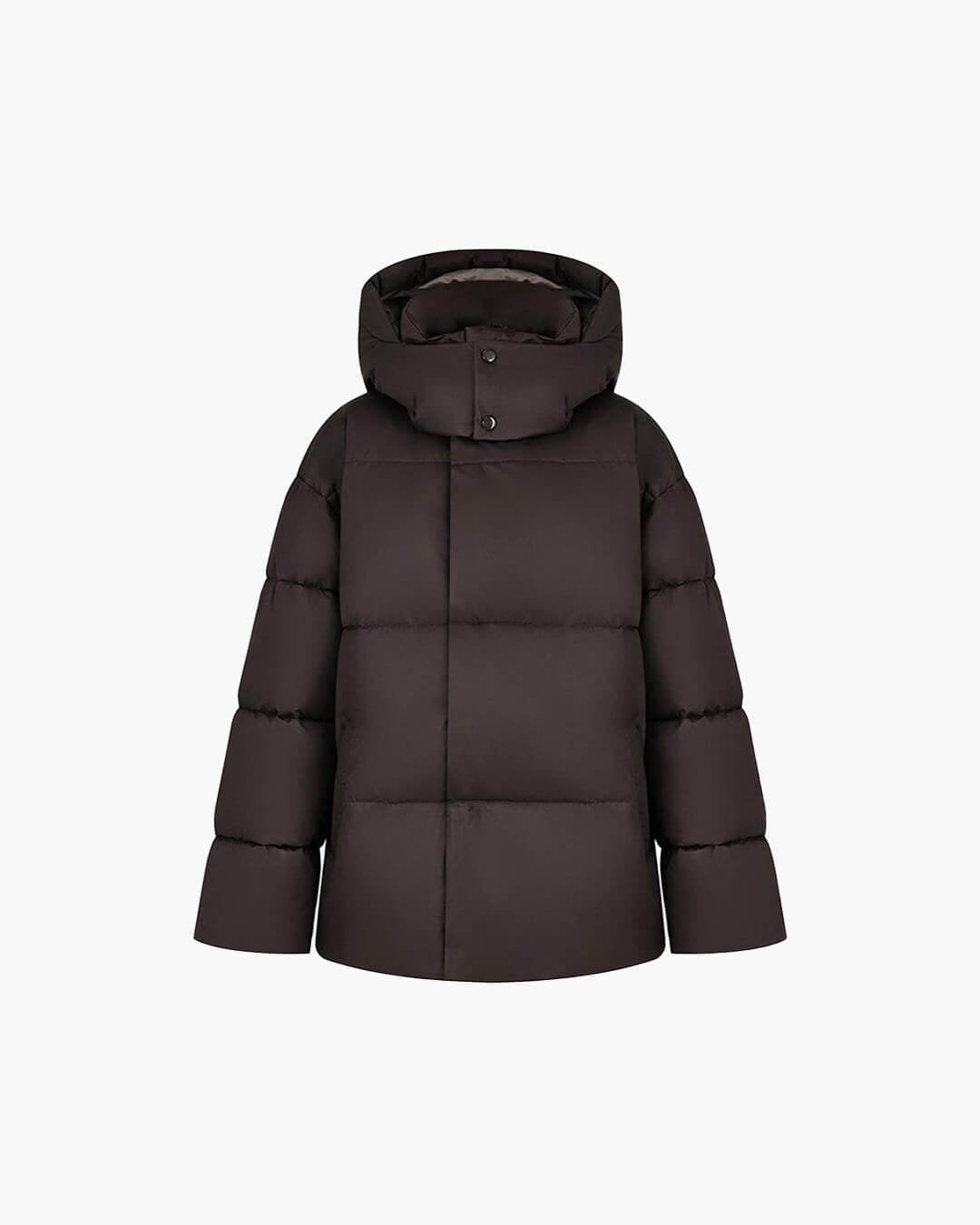 OLANE Oversized Puffer Jacket with Detachable Hood Dark BrownLWomen's Coats & Jackets