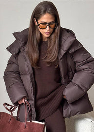 Oversized Puffer Jacket with Detachable Hood