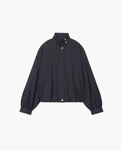 OLANE Pinstripe Bomber Jacket Dark Blue StripeSWomen's Jackets