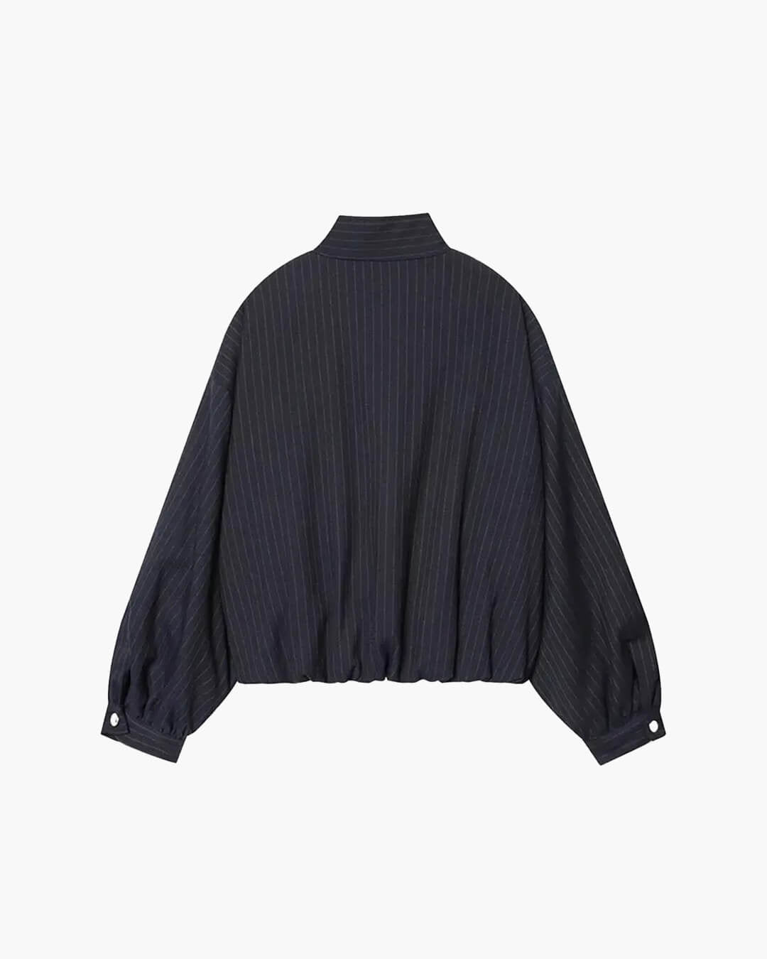 OLANE Pinstripe Bomber Jacket Dark Blue StripeSWomen's Jackets