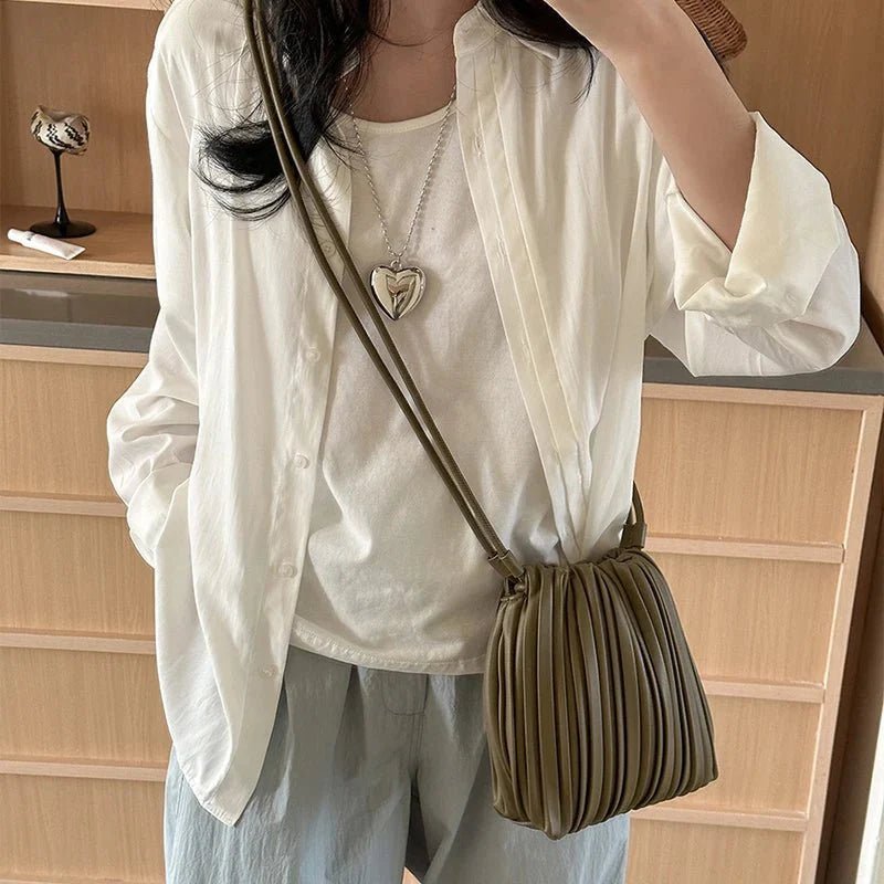 OLANE Pleated Crossbody Mini Bag OliveBag