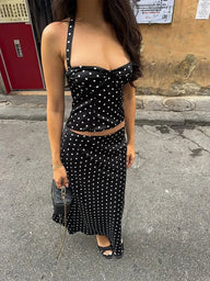 Agita Polka Dot Off-Shoulder Two-Piece Set