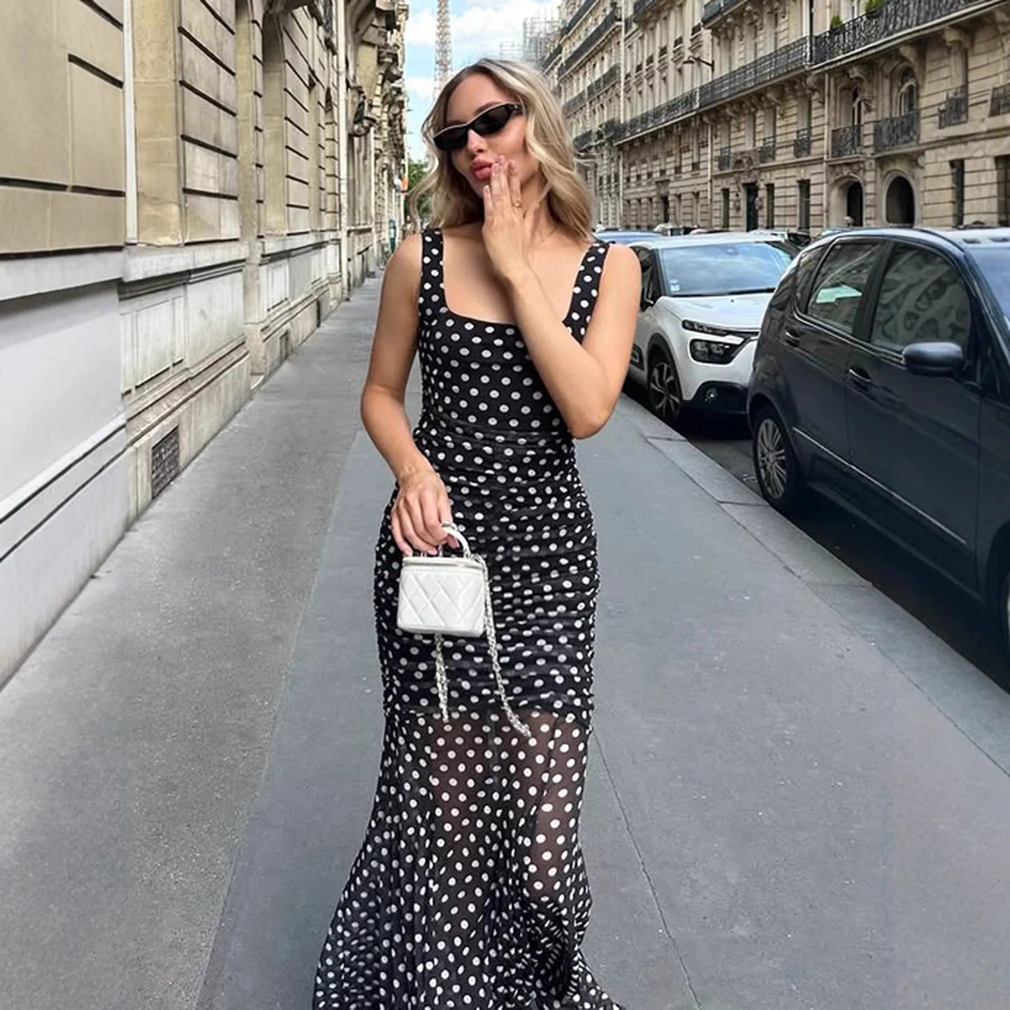 OLANE Psychedelic Swirl Bodycon Dress BlackMWomen's Dresses