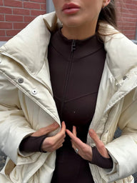 Quilted Stand Collar Padded Puffer Coat