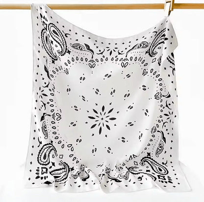 OLANE Rachel Lightweight Paisley Knitted Bandana Scarf WhiteOne sizeWomen's Accessories