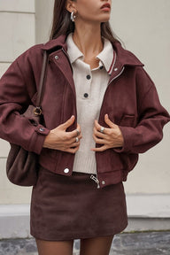 Relaxed Vintage Faux Suede Coat