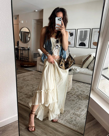 OLANE Ruched Cami Maxi Skirt Set SkirtXSWomen's Dresses