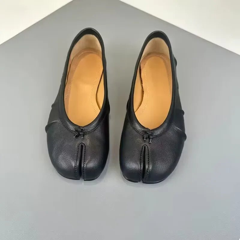 OLANE Laura Split-Toe Leather Mules Black35Women's Shoes